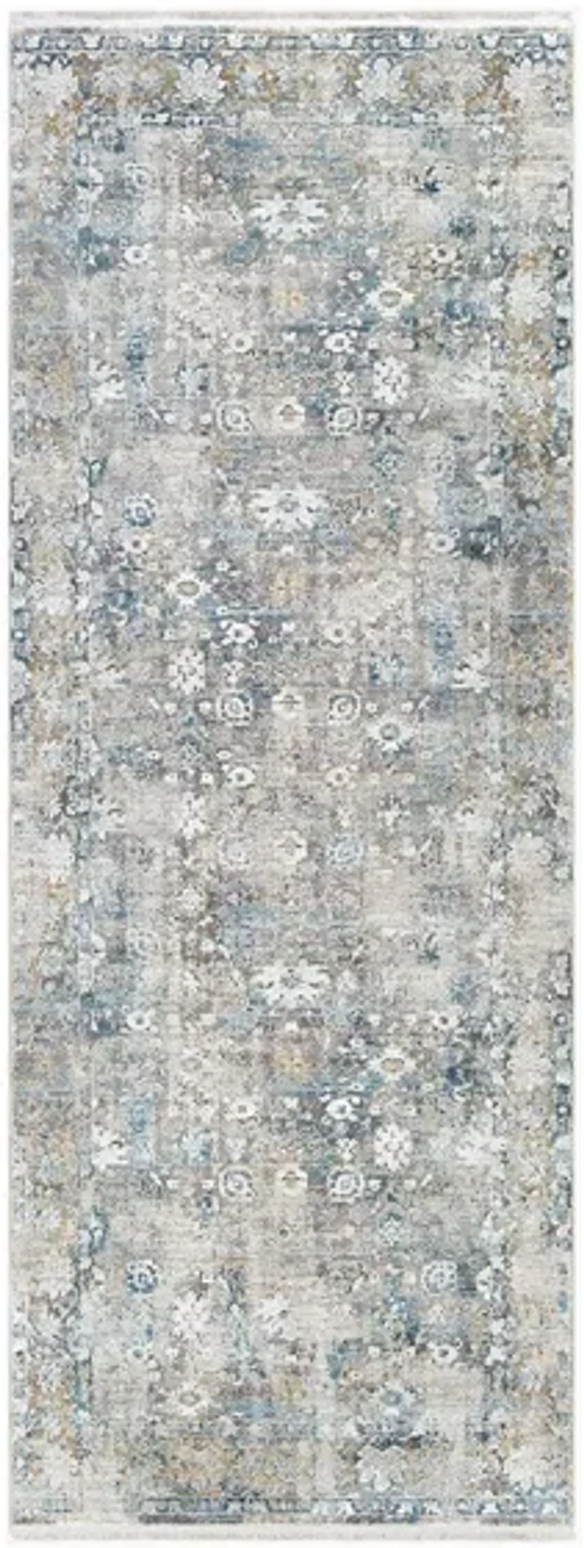 Solaris Sapphire Rug in Sky Blue, Dark Blue, Taupe, Medium Gray, Light Gray, White, Bright Yellow by Surya