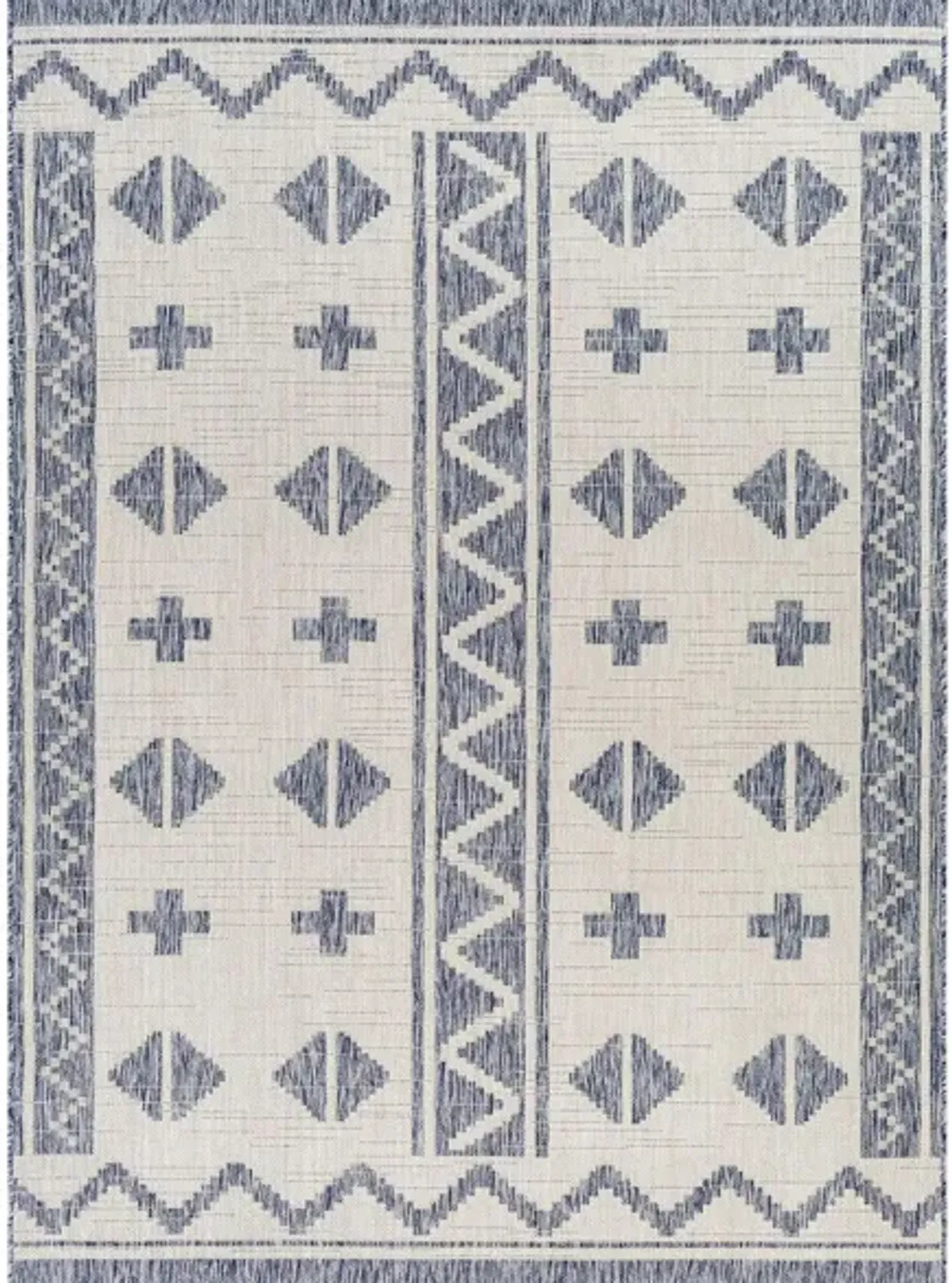 Tuareg Area Rug in Tan, Pale Blue, Navy, Blue, Taupe, Off-White, Gray by Surya