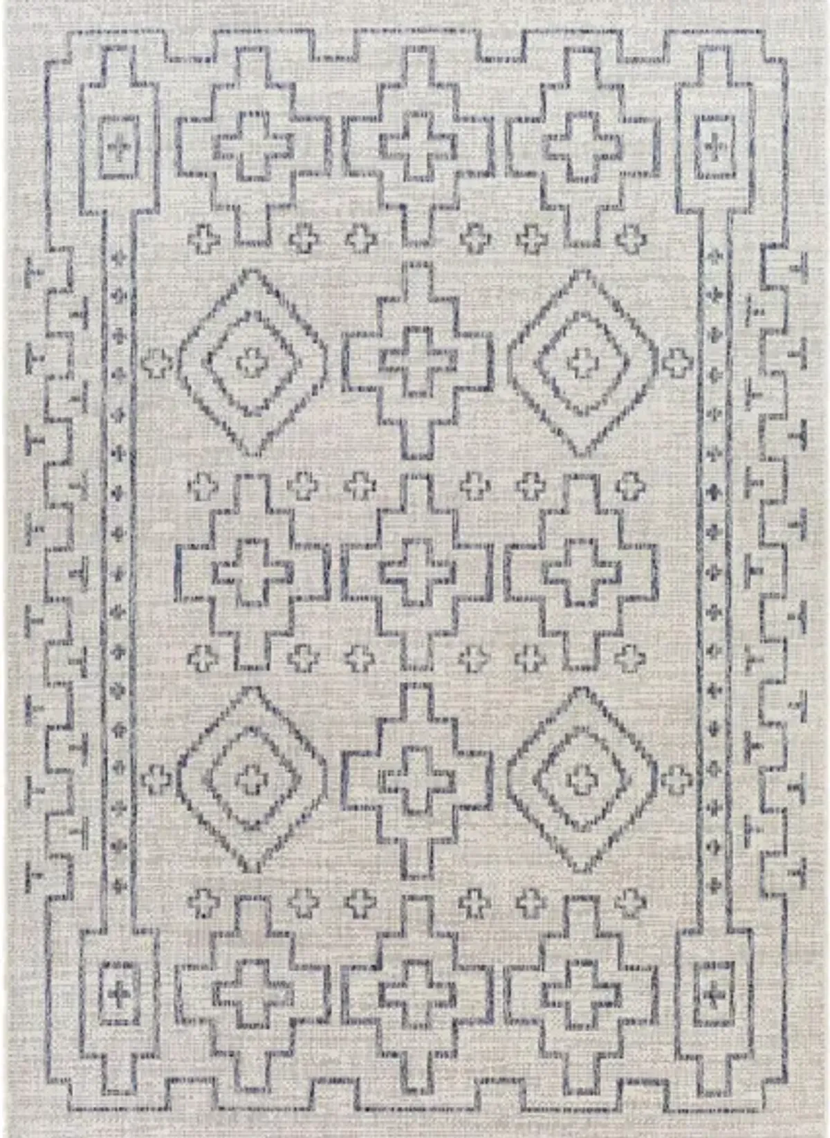 Tuareg Area Rug in Tan, Pale Blue, Navy, Blue, Taupe, Off-White, Gray by Surya