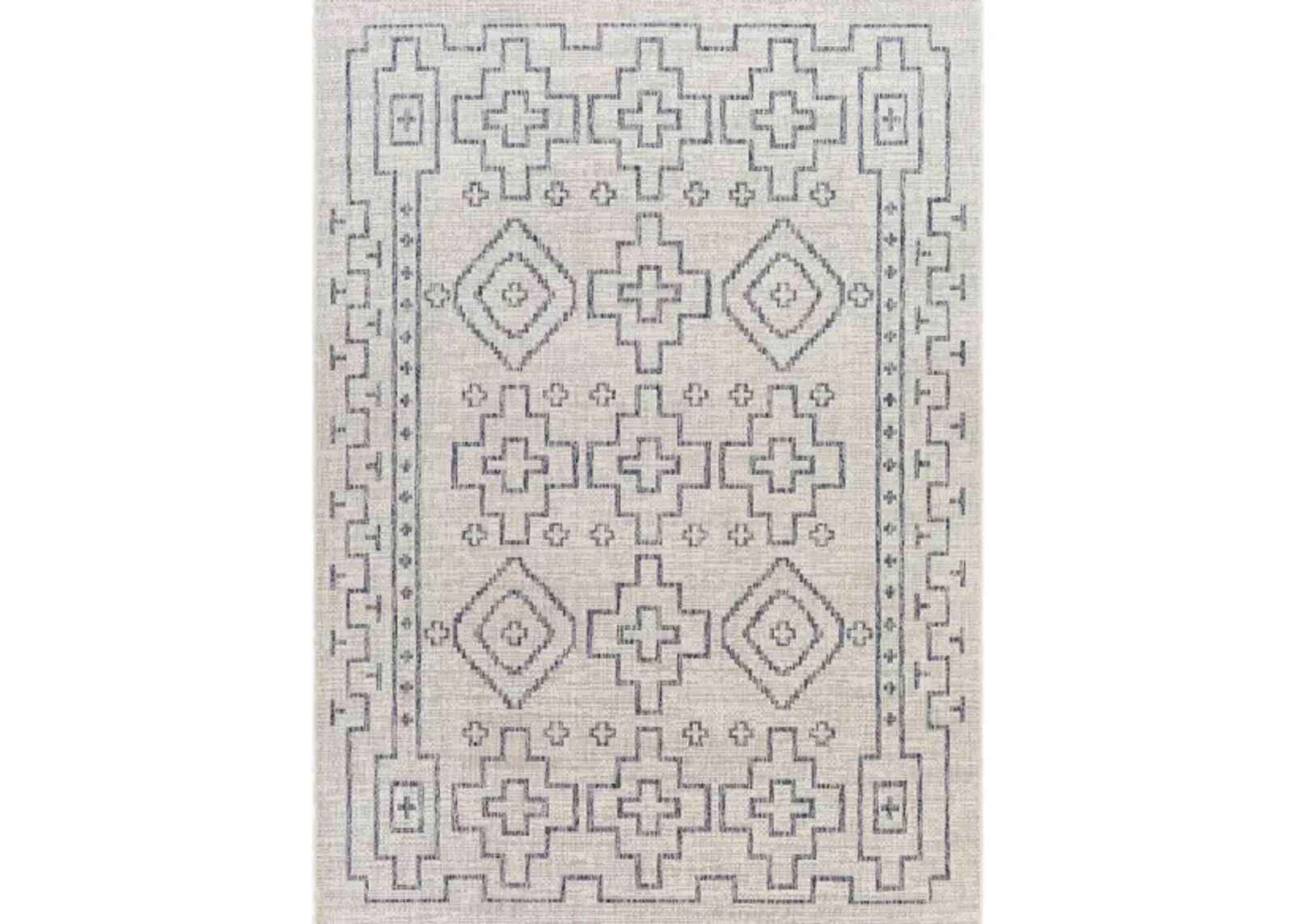 Tuareg Area Rug in Tan, Pale Blue, Navy, Blue, Taupe, Off-White, Gray by Surya