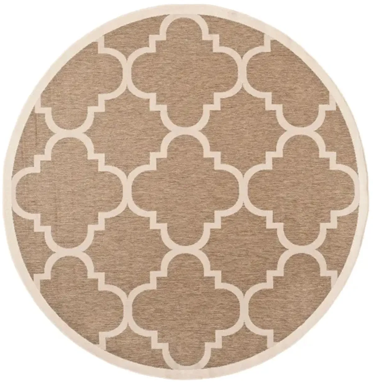 Courtyard Morocco Indoor/Outdoor Area Rug Round in Brown by Safavieh