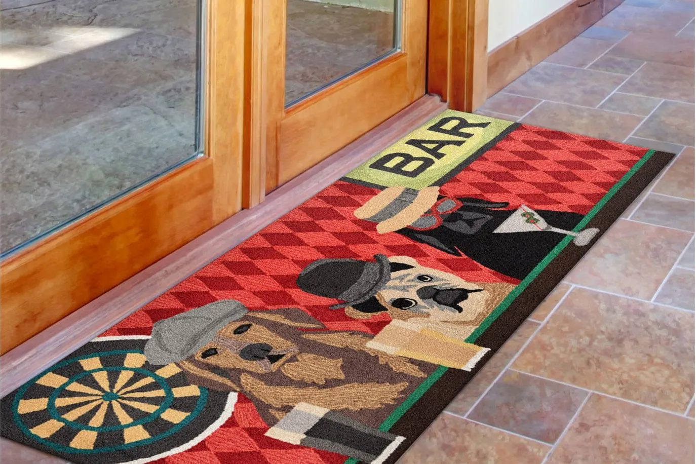 Frontporch Bar Patrol Indoor/Outdoor Area Rug in Port by Trans-Ocean Import Co Inc