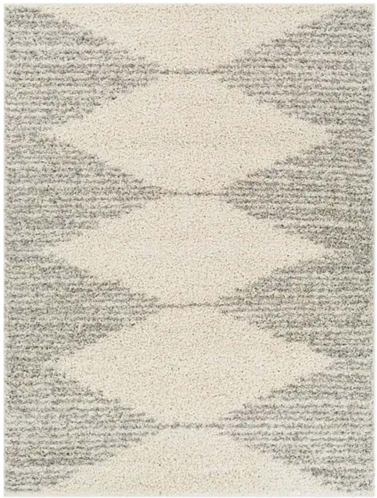 Taza Shag Rug in Cream, Medium Gray by Surya