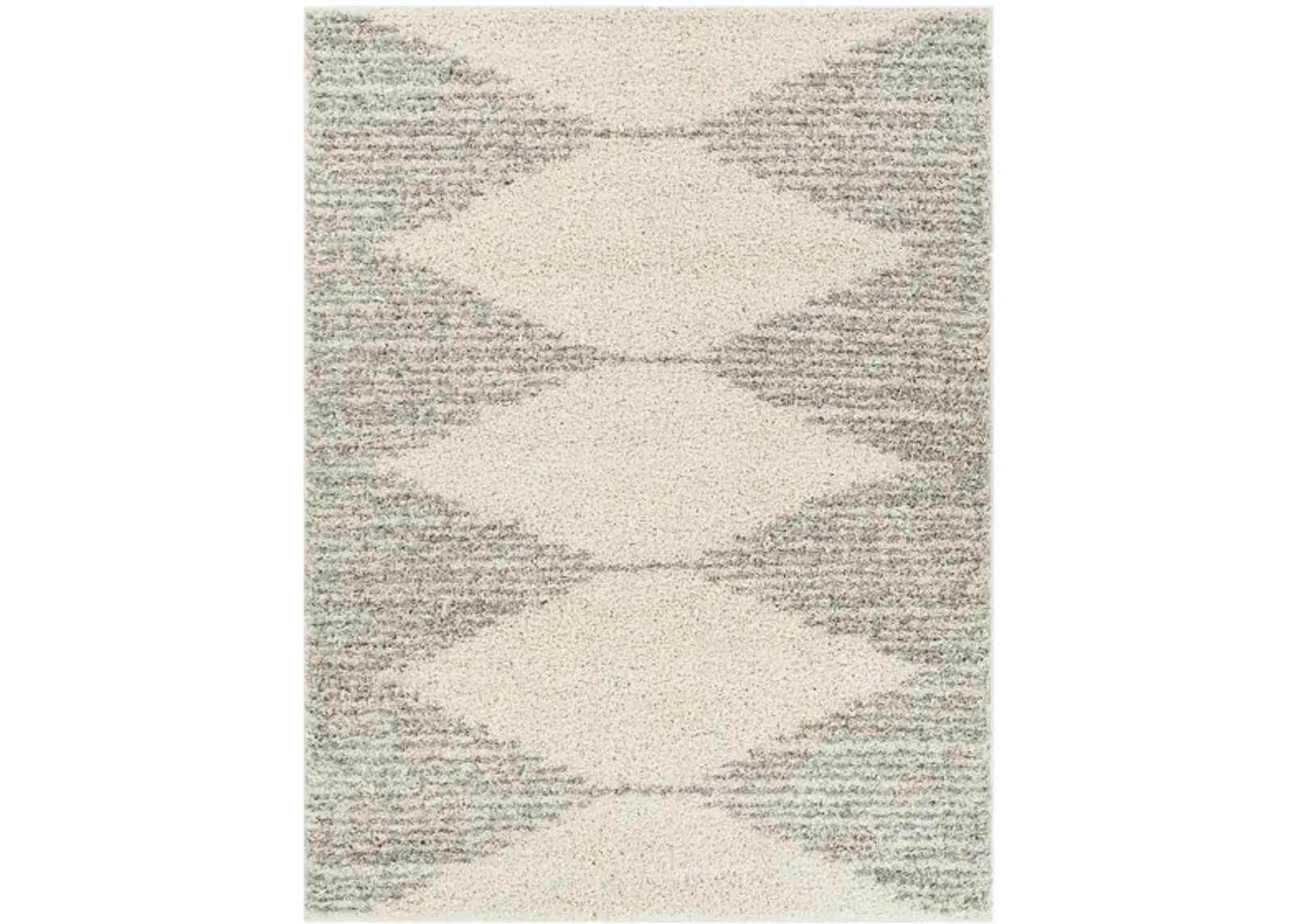 Taza Shag Rug in Cream, Medium Gray by Surya