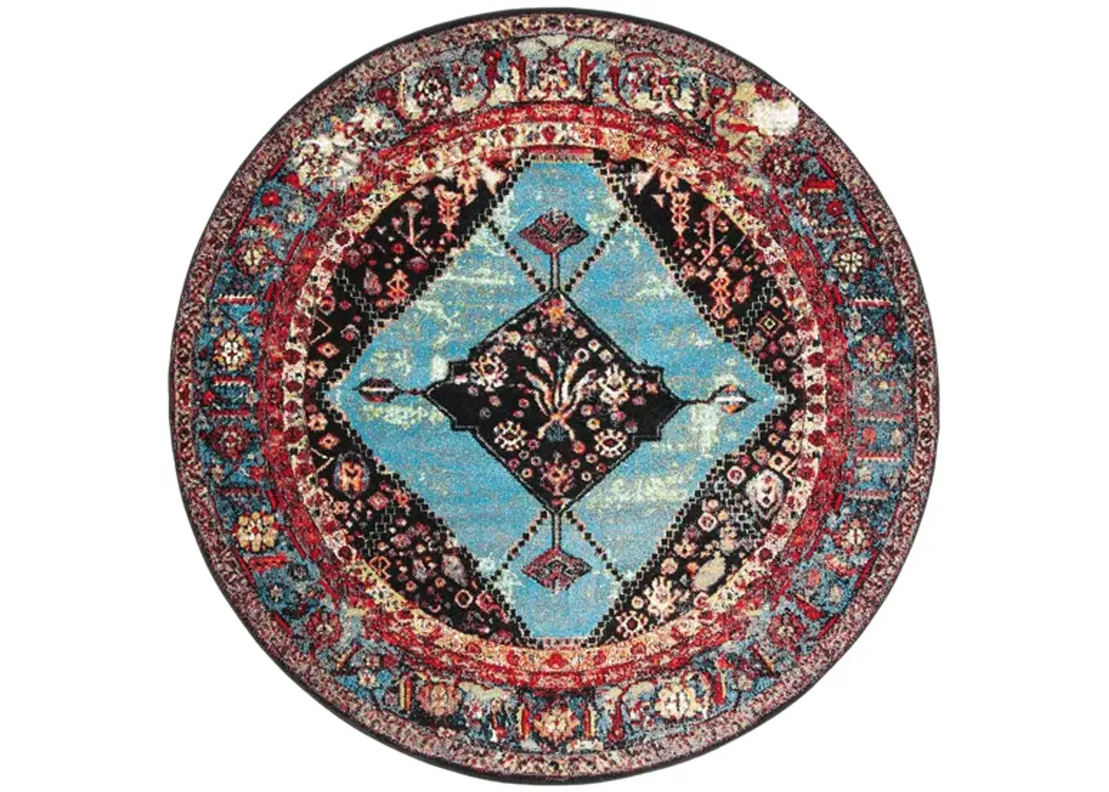 Vintage Hamadan I Area Rug in Red & Light Blue by Safavieh