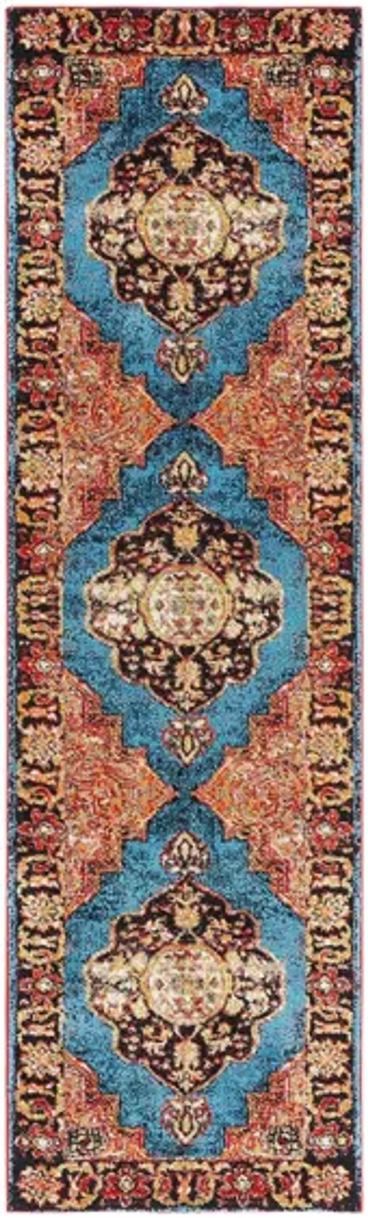 Vintage Hamadan I Area Rug in Gold & Light Blue by Safavieh