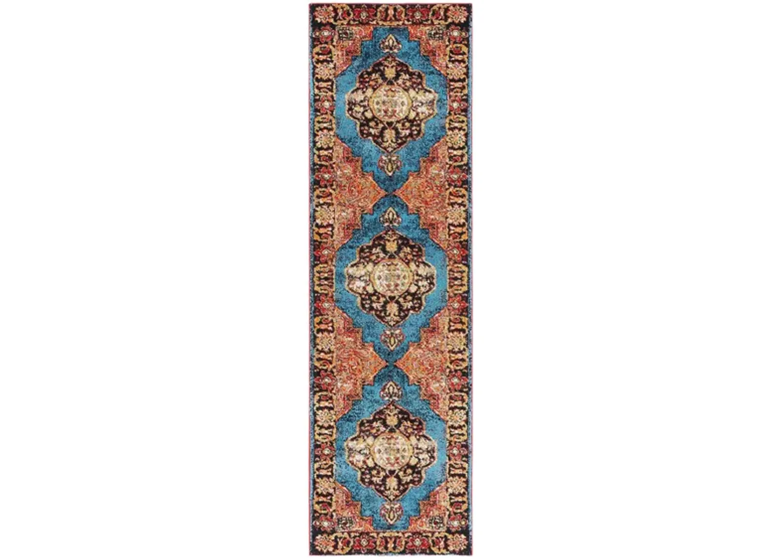 Vintage Hamadan I Area Rug in Gold & Light Blue by Safavieh