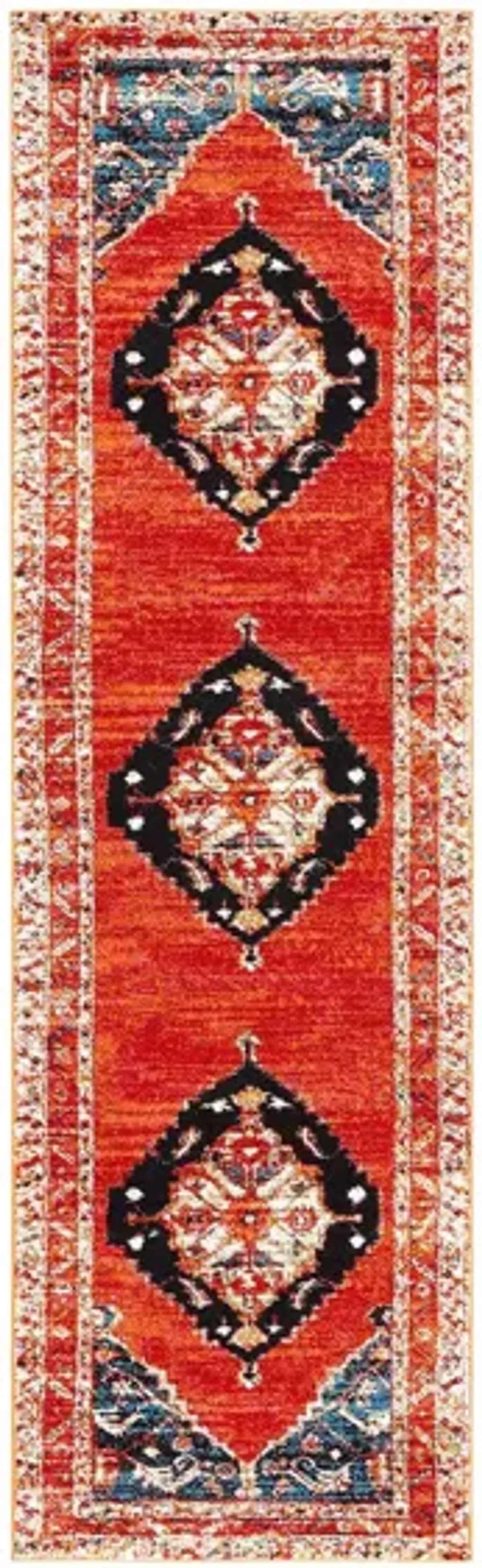 Vintage Hamadan II Area Rug in Red & Navy by Safavieh