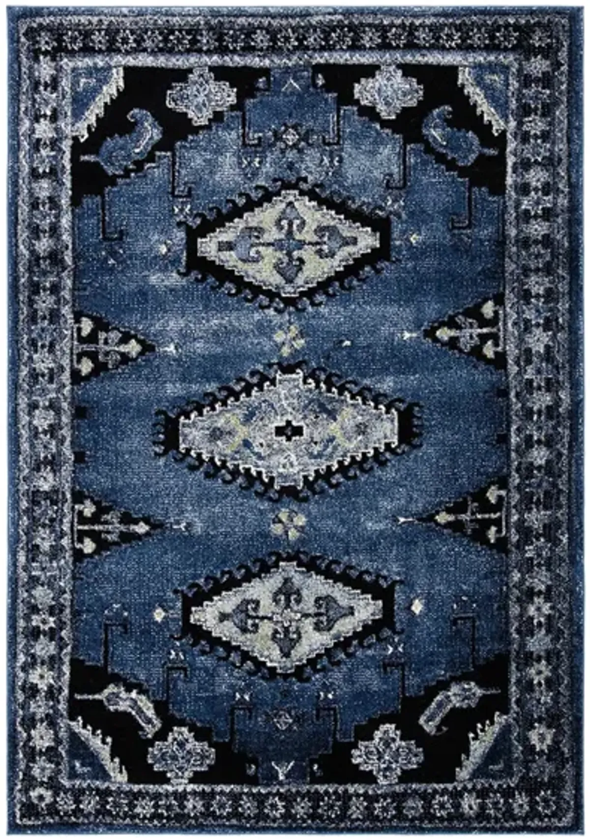 Vintage Hamadan II Area Rug in Blue & Black by Safavieh