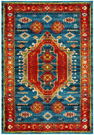 Vintage Hamadan II Area Rug in Blue & Orange by Safavieh