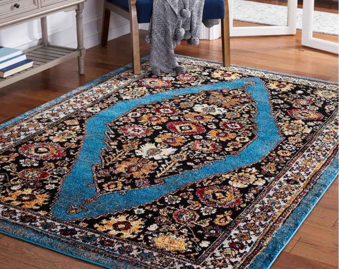 Vintage Hamadan IV Area Rug in Blue & Black by Safavieh