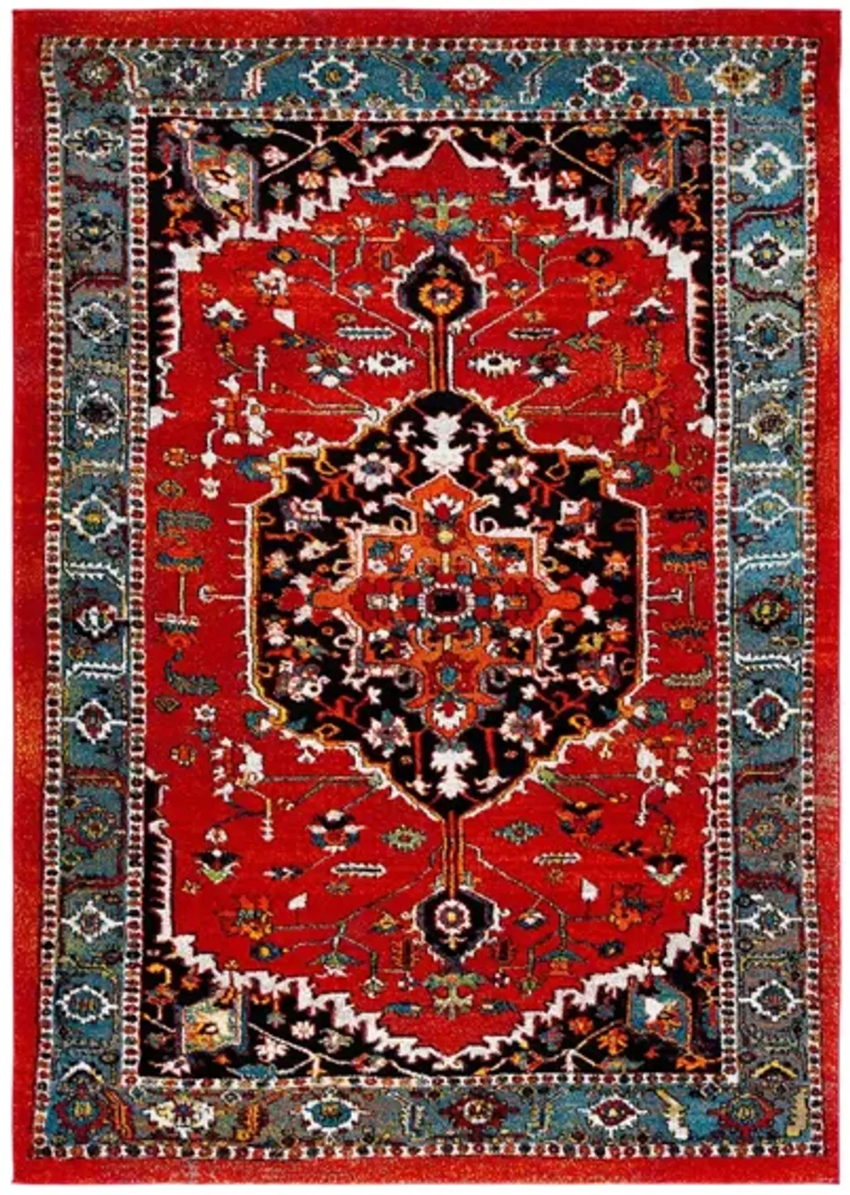 Vintage Hamadan IV Area Rug in Red & Blue by Safavieh