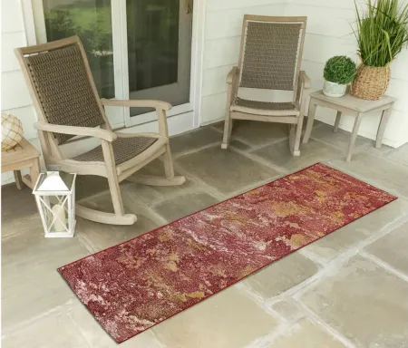 Liora Manne Marina Lava Indoor/Outdoor Area Rug in Red by Trans-Ocean Import Co Inc