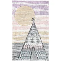 Carousel Tepee Kids Area Rug in Gray & Pink by Safavieh