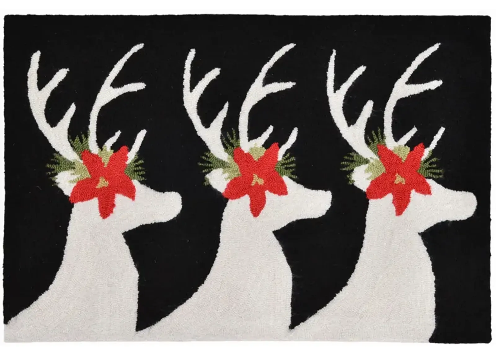 Frontporch Reindeer Indoor/Outdoor Area Rug in Black by Trans-Ocean Import Co Inc