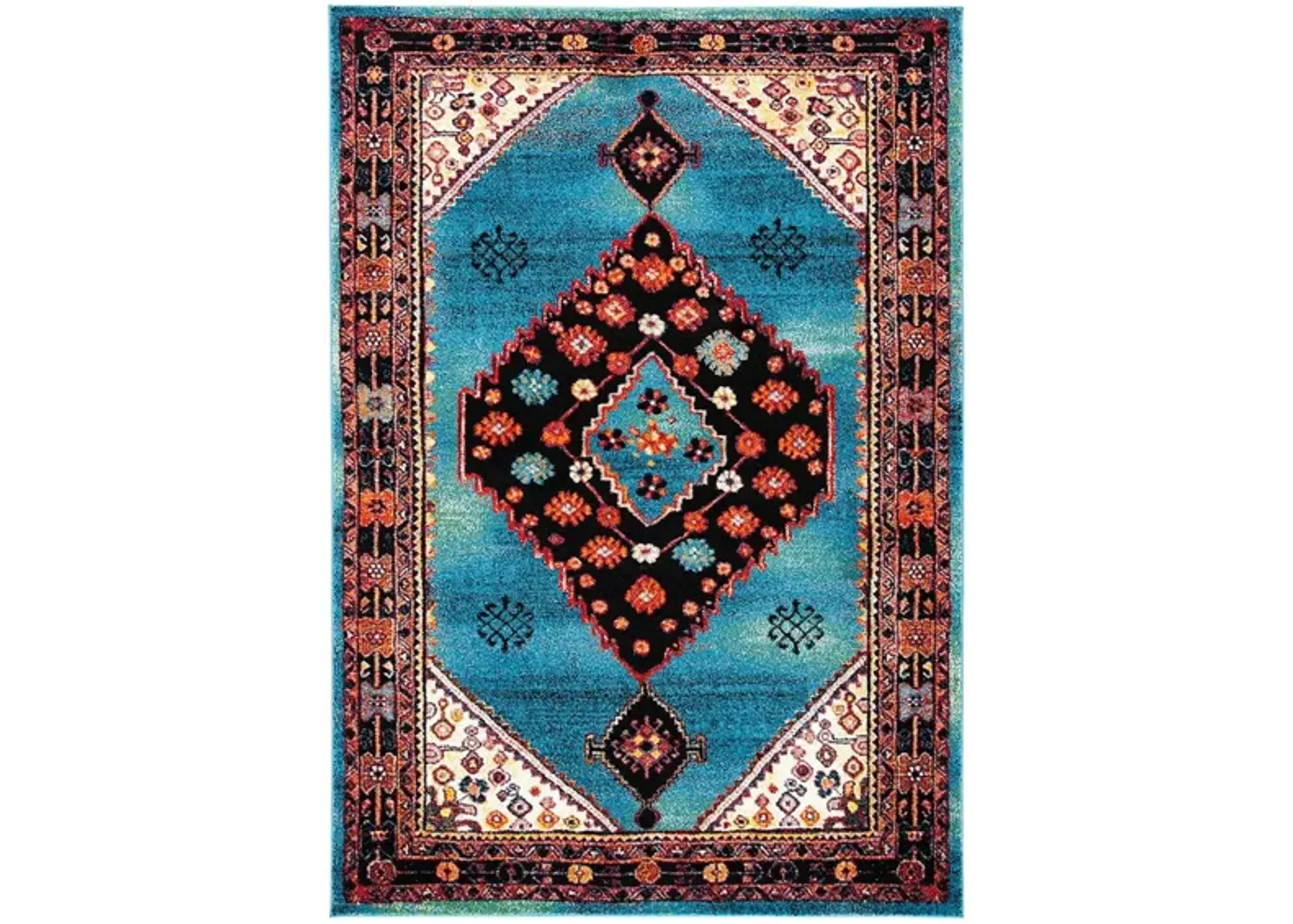 Jahan Azure Area Rug in Blue & Black by Safavieh