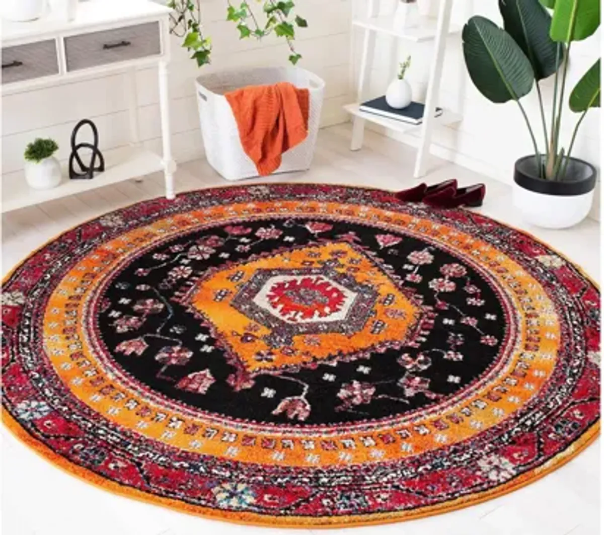 Hamadan Area Rug Round