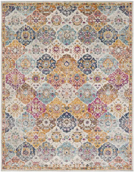 Harput Area Rug in Saffron, Dark Blue, Burnt Orange, Garnet by Surya