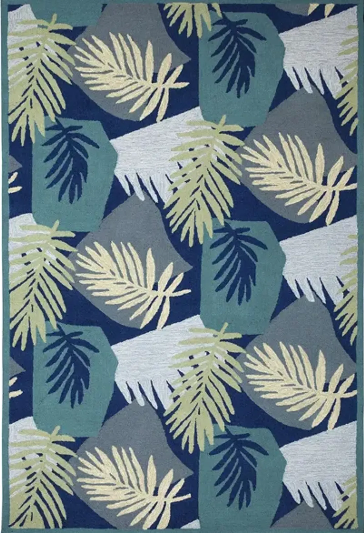 Palms Indoor/Outdoor Area Rug in Navy by Trans-Ocean Import Co Inc