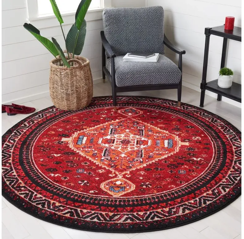 Vintage Hamadan Area Rug in Red & Black by Safavieh