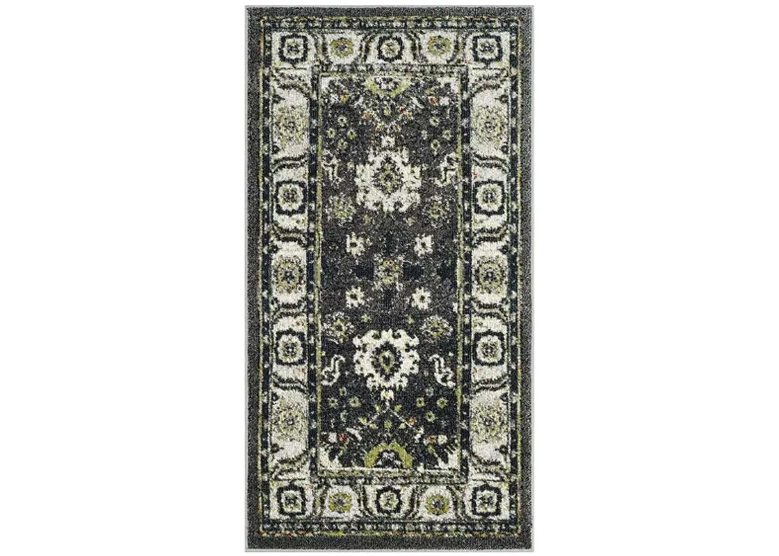 Avicenna Dark Grey Area Rug in Dark Grey & Ivory by Safavieh