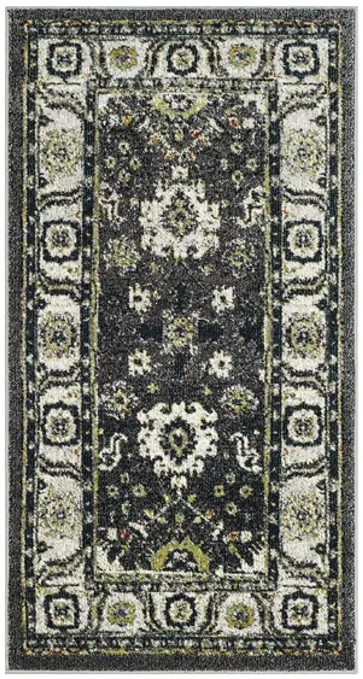 Avicenna Dark Grey Area Rug in Dark Grey & Ivory by Safavieh