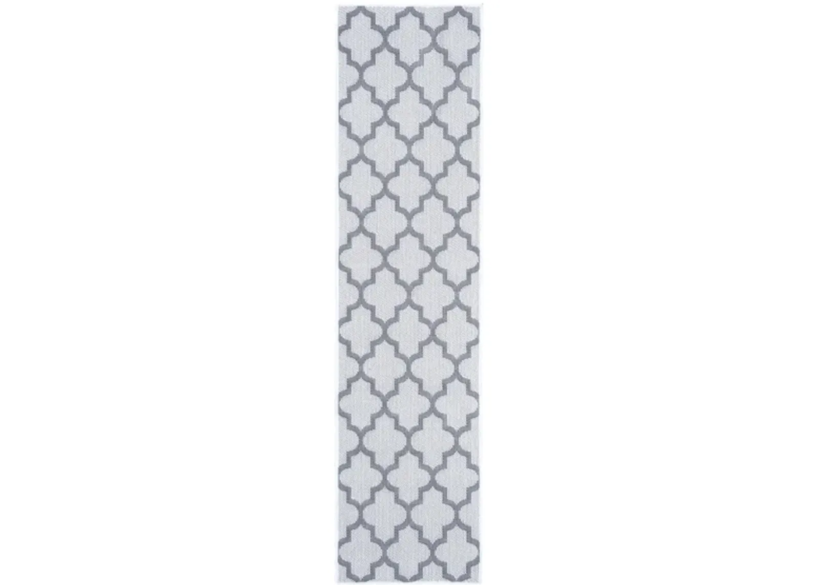 Bermuda Trellis Indoor/Outdoor Runner Rug in Ivory & Gray by Safavieh