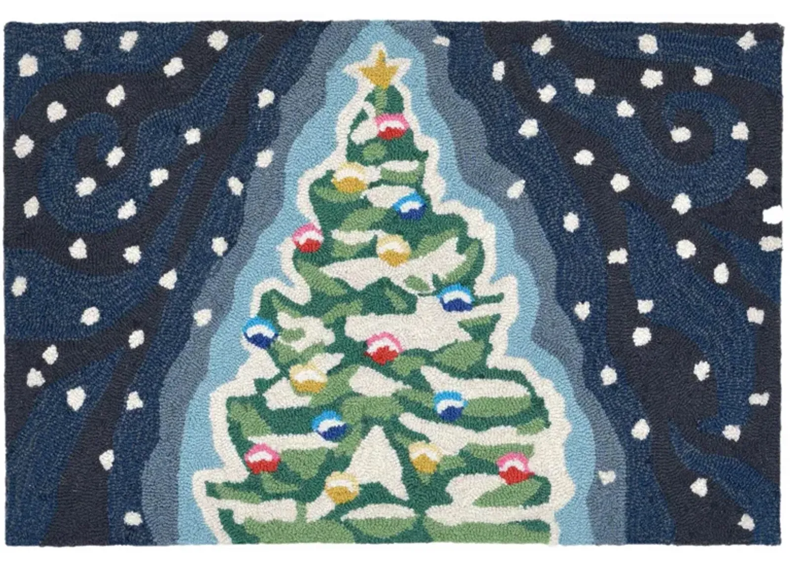 Frontporch Xmas Tree Indoor/Outdoor Area Rug in Midnight by Trans-Ocean Import Co Inc