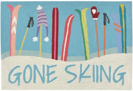Frontporch Gone Skiing Indoor/Outdoor Area Rug in Blue by Trans-Ocean Import Co Inc