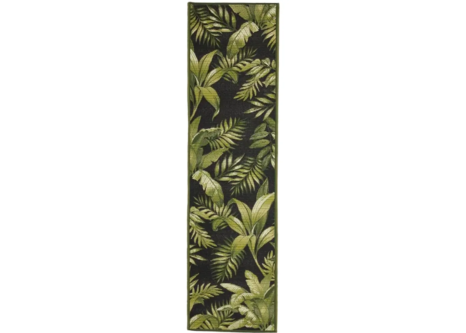 Liora Manne Marina Jungle Leaves Indoor/Outdoor Area Rug in Black by Trans-Ocean Import Co Inc