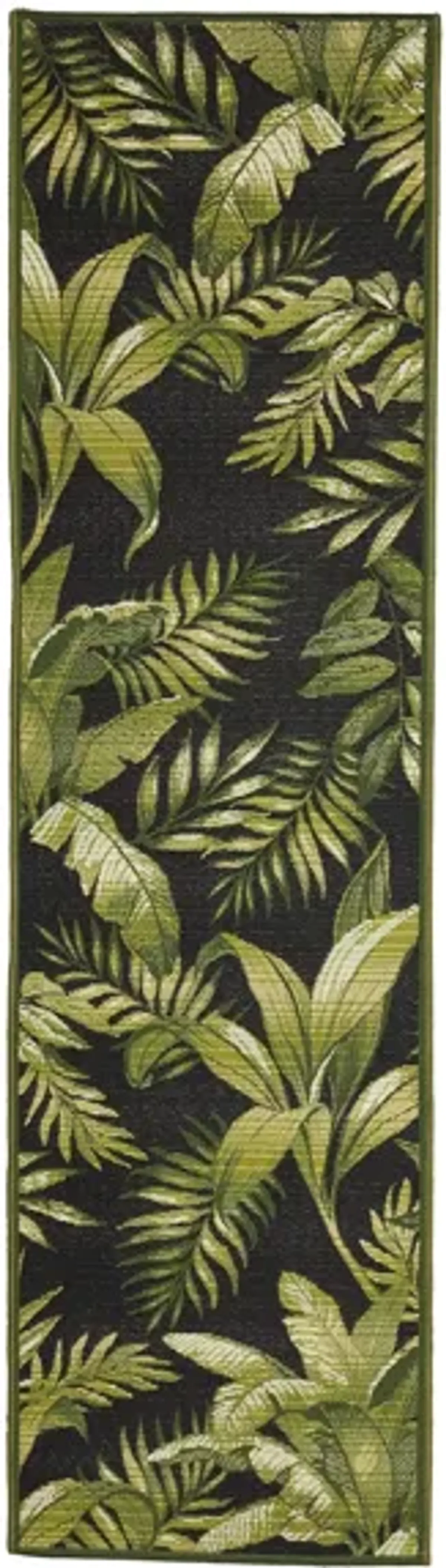 Liora Manne Marina Jungle Leaves Indoor/Outdoor Area Rug in Black by Trans-Ocean Import Co Inc