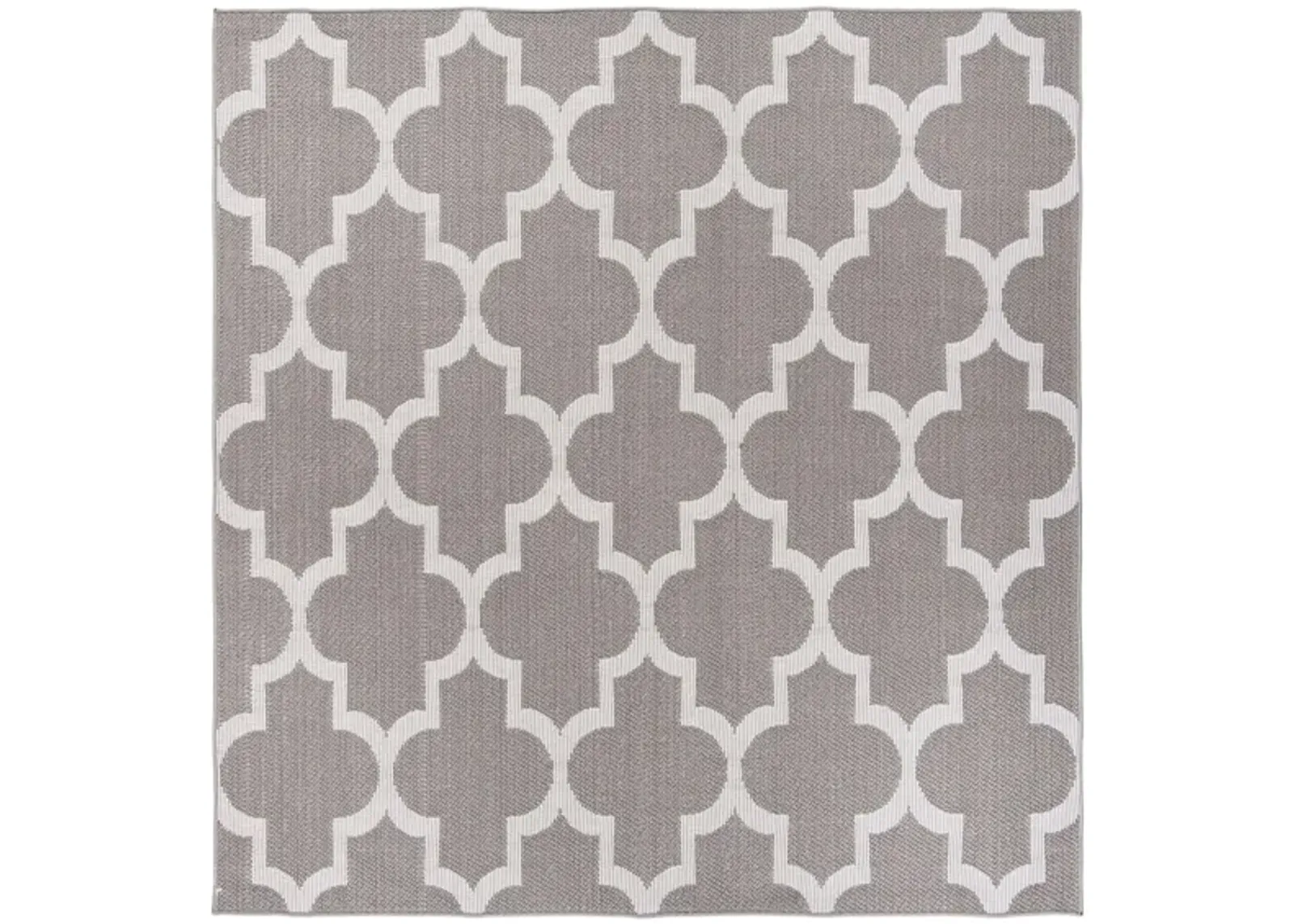 Bermuda Trellis Indoor/Outdoor Square Area Rug in Gray & Ivory by Safavieh