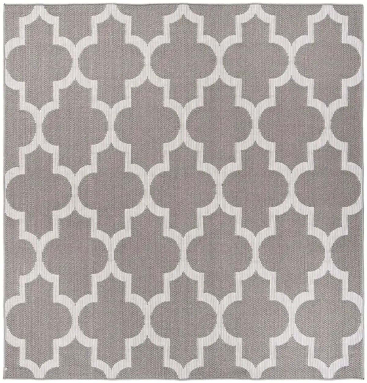 Bermuda Trellis Indoor/Outdoor Square Area Rug in Gray & Ivory by Safavieh