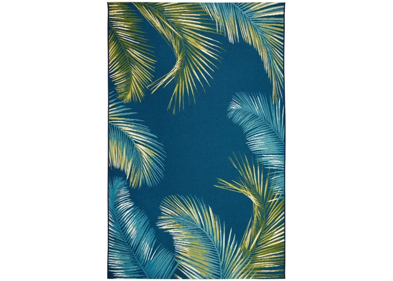 Liora Manne Marina Palm Border Indoor/Outdoor Area Rug in Navy by Trans-Ocean Import Co Inc