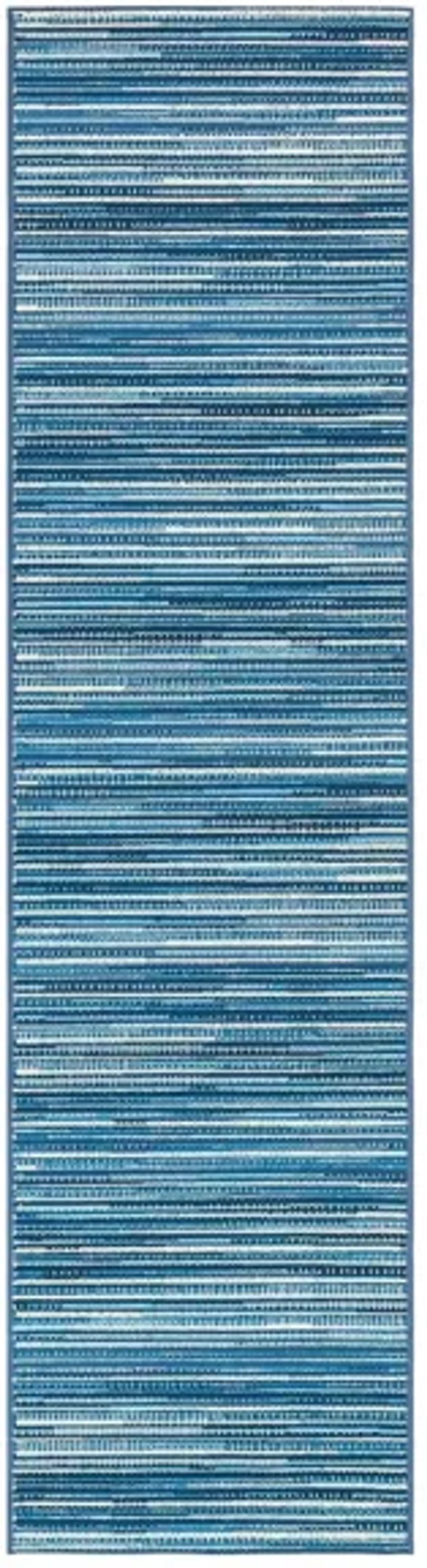 Liora Manne Marina Stripes Indoor/Outdoor Area Rug in China Blue by Trans-Ocean Import Co Inc