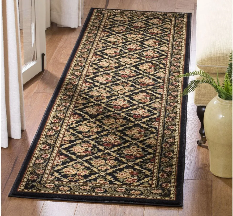 Crown Point Runner Rug in Black by Safavieh