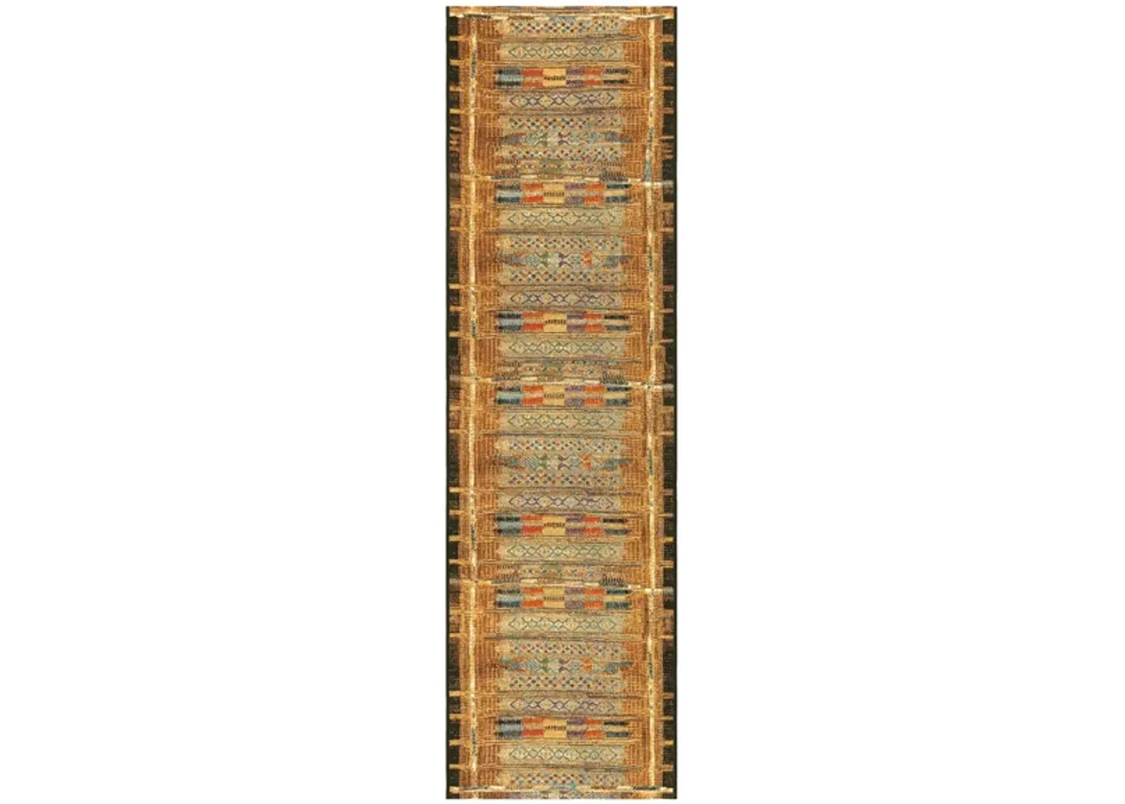 Liora Manne Marina Tribal Stripe Indoor/Outdoor Area Rug in Gold by Trans-Ocean Import Co Inc