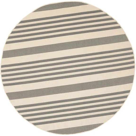 Courtyard Indoor/Outdoor Area Rug Round in Gray & Bone by Safavieh