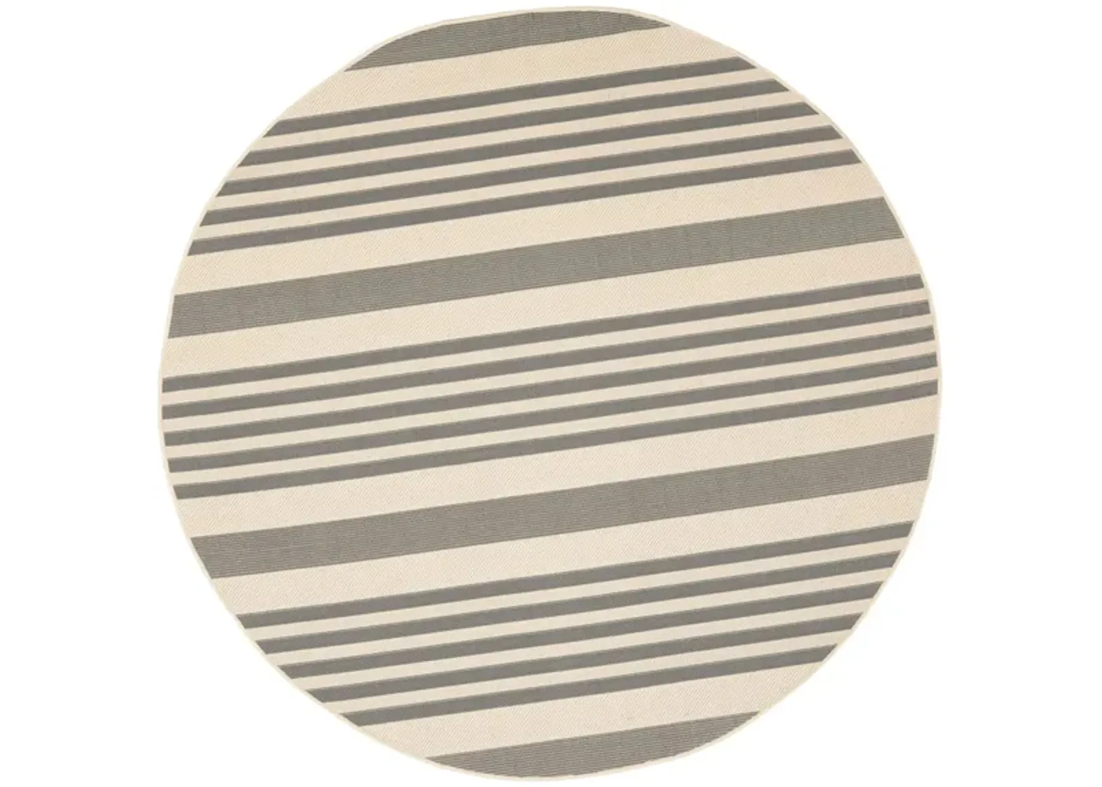 Courtyard Indoor/Outdoor Area Rug Round in Gray & Bone by Safavieh