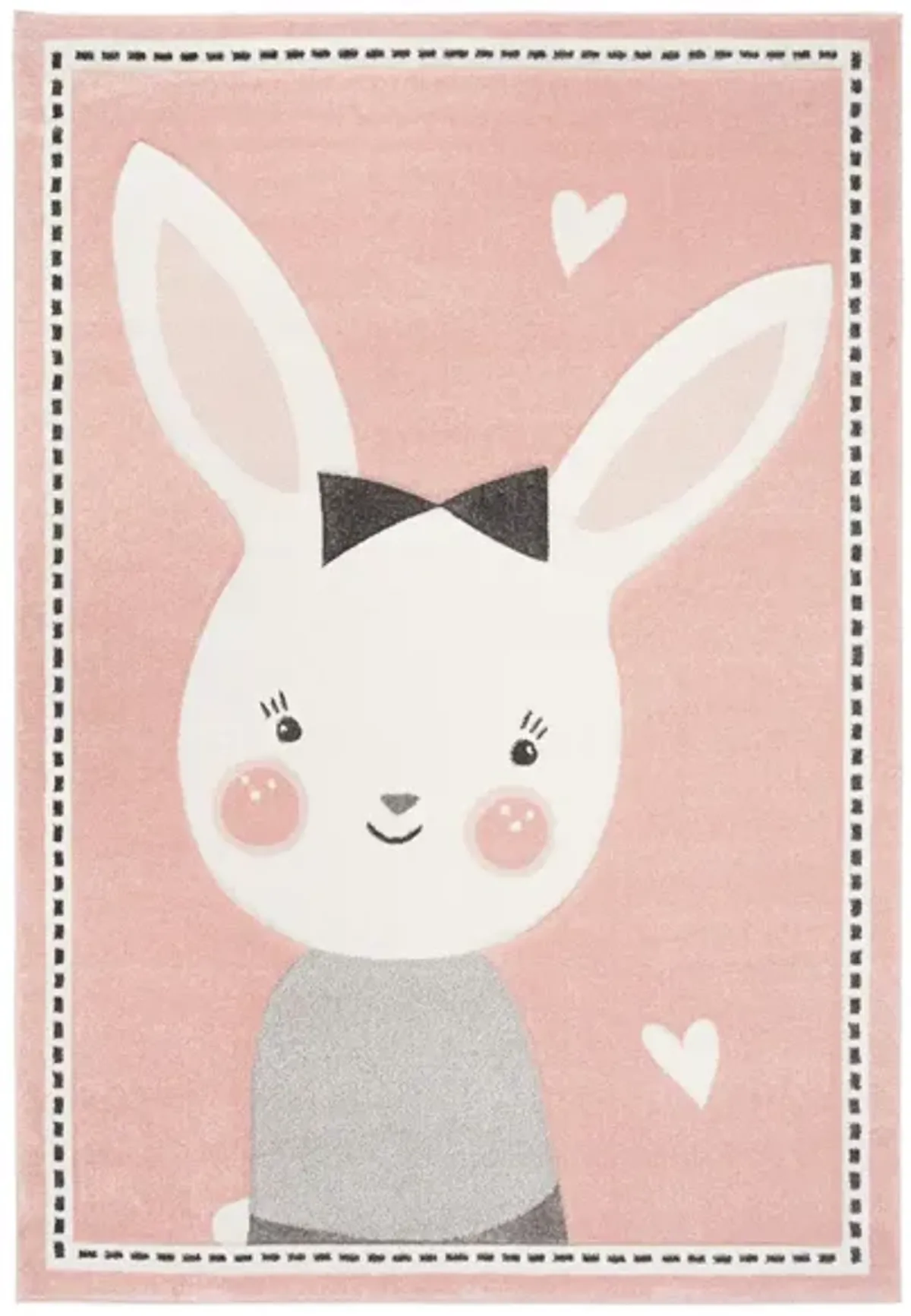 Carousel Bunny Kids Area Rug in Pink & Ivory by Safavieh