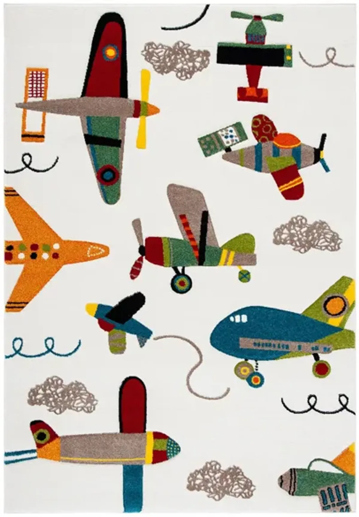 Carousel Planes Kids Area Rug