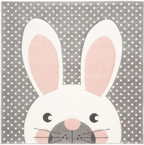 Carousel Rabbit Kids Area Rug Square