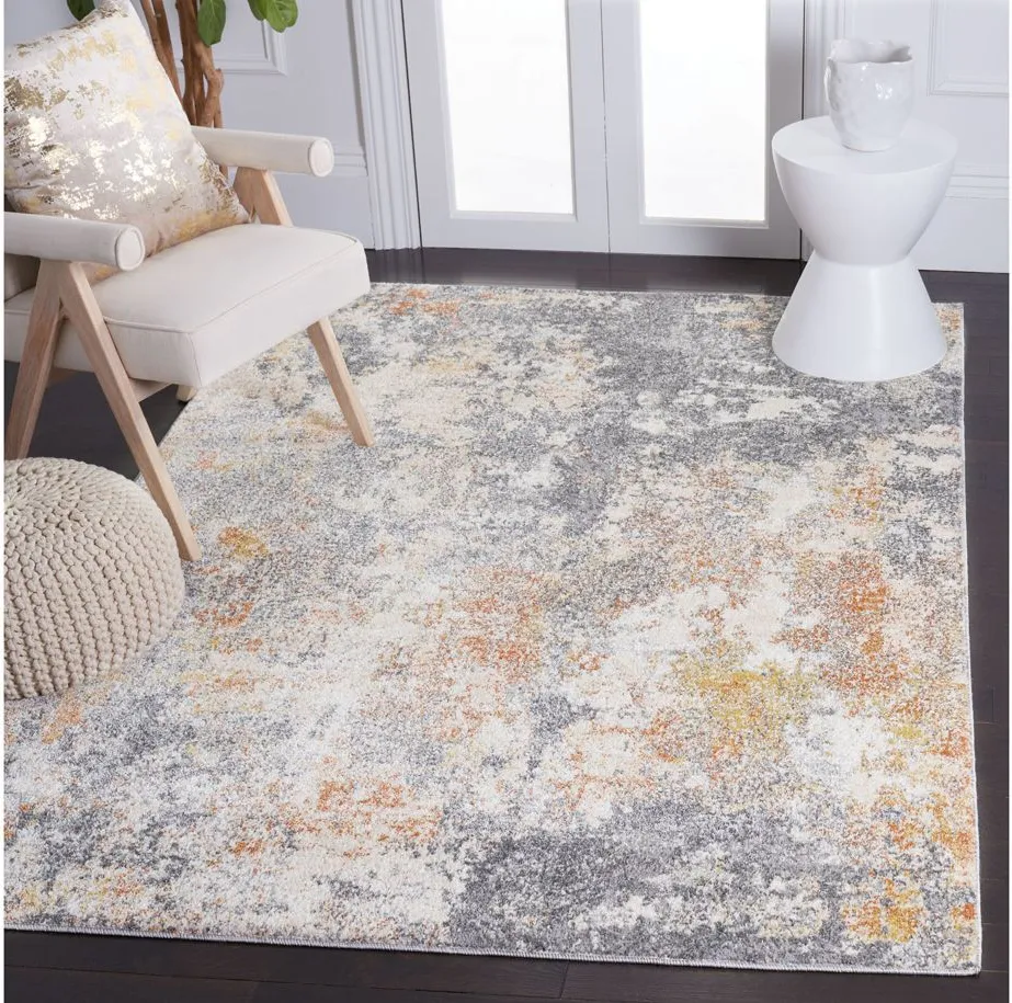 Iommi Area Rug in Gray & Orange by Safavieh