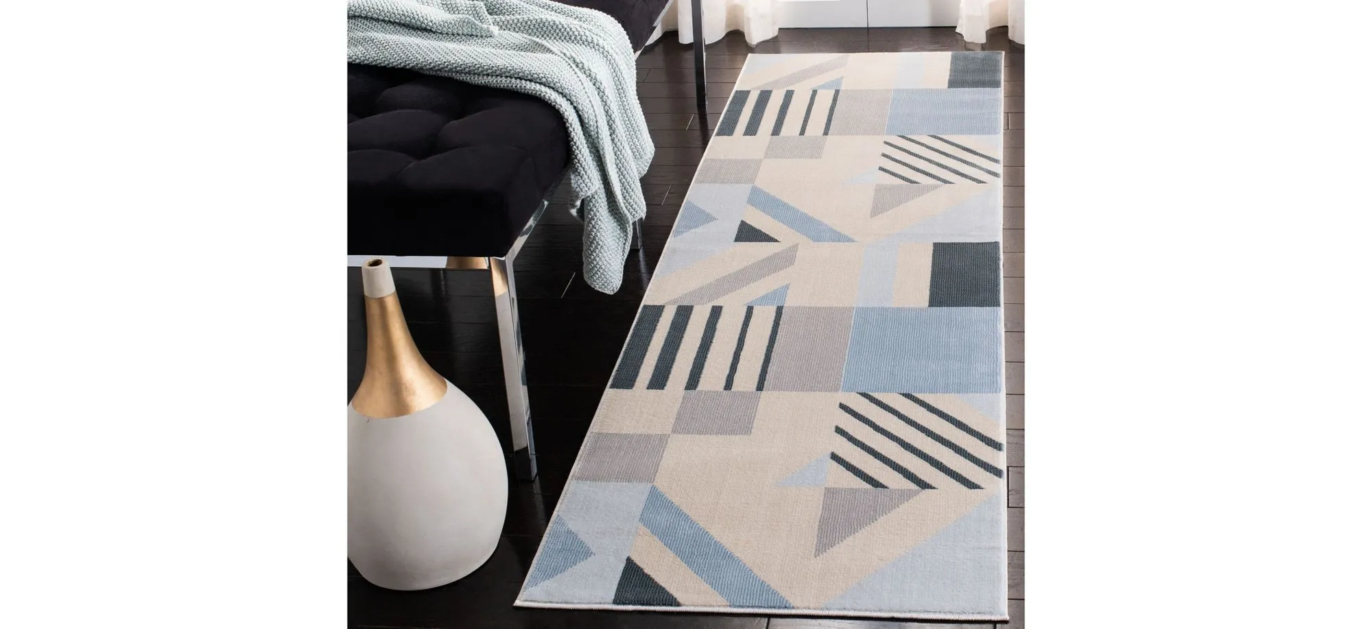 Otwyn Runner Rug in Beige/Blue by Safavieh