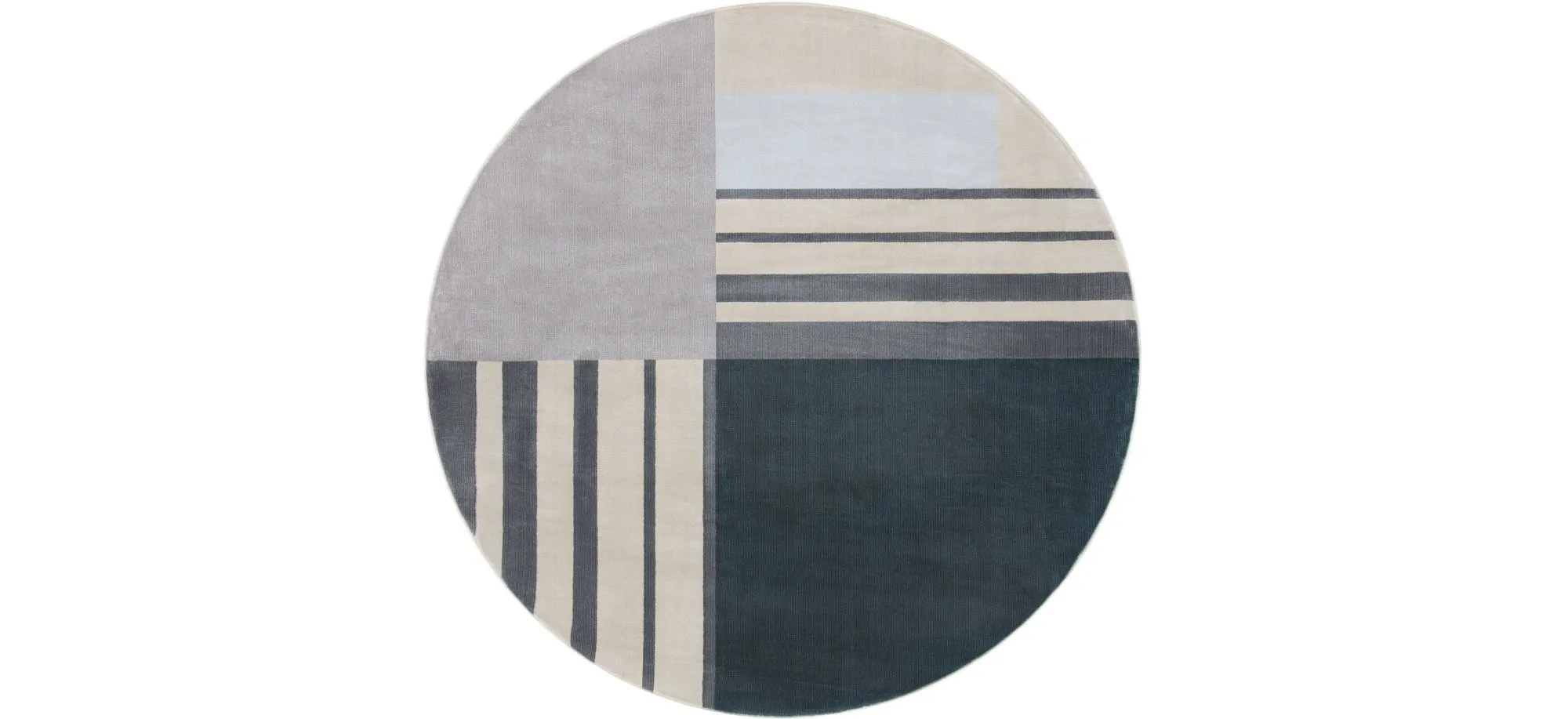 Operan Round Area Rug in Charcoal/Beige by Safavieh