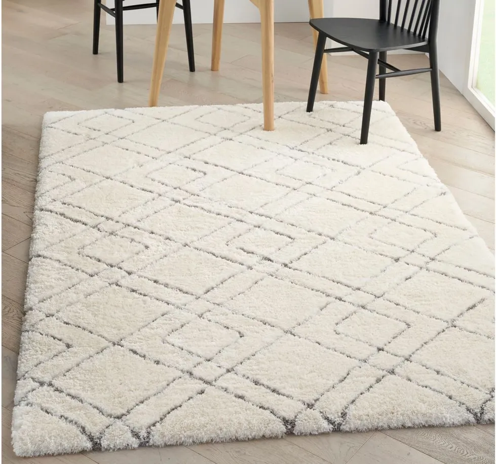 Lucullan Shag Area Rug in Ivory by Nourison