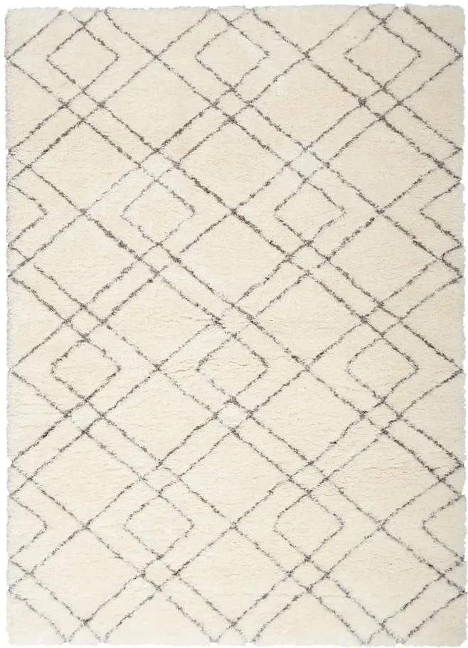 Lucullan Shag Area Rug in Ivory by Nourison