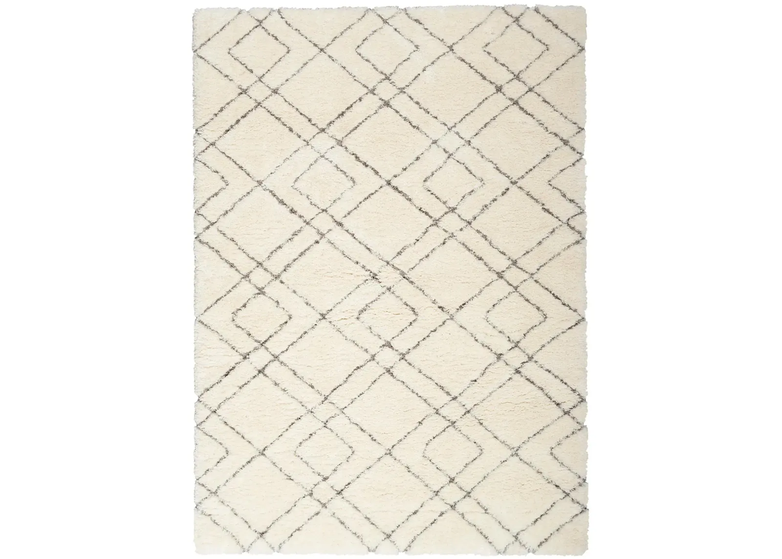 Lucullan Shag Area Rug in Ivory by Nourison