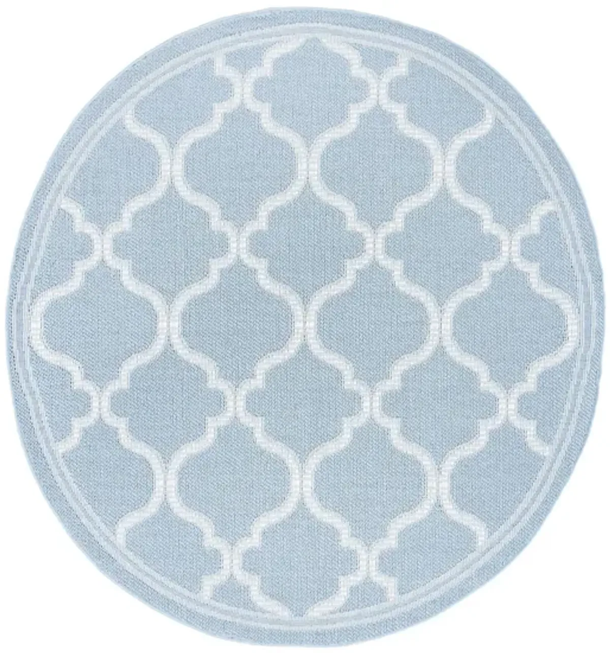 Bermuda Morocco Indoor/Outdoor Round Area Rug in Light Blue & Ivory by Safavieh