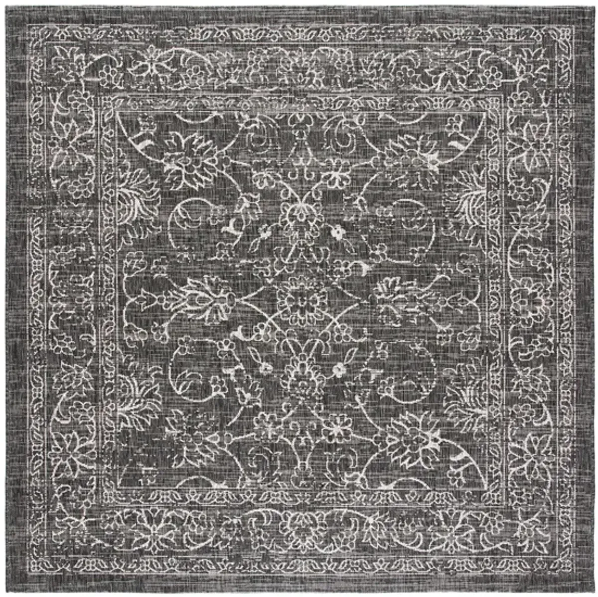 Courtyard Pacific Indoor/Outdoor Area Rug in Black & Ivory by Safavieh